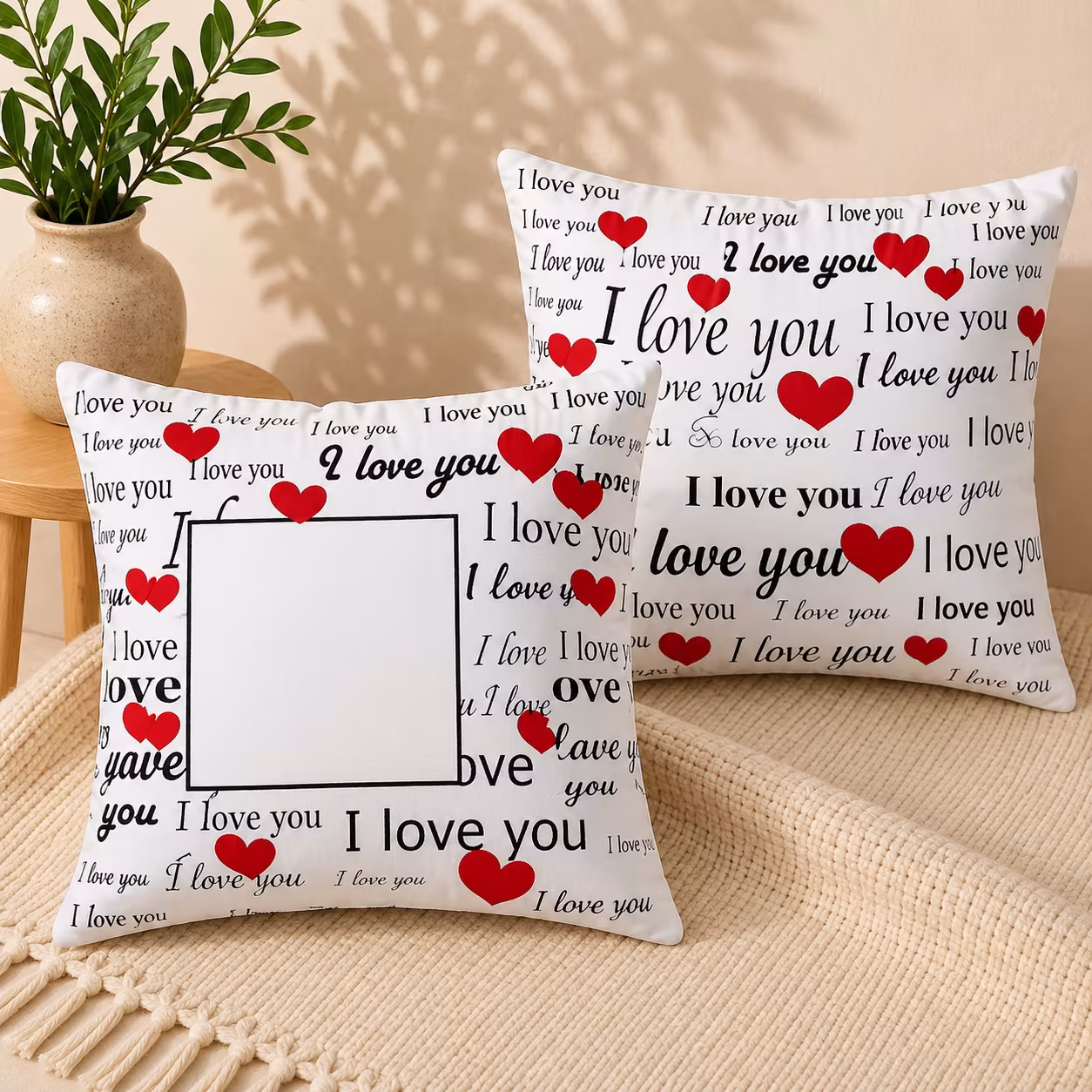 I Love You Cushion | Romantic Text Design