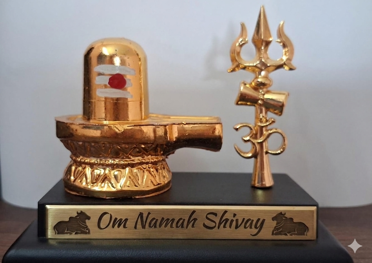 Namah Shivay Statue with Trishul and Damru.